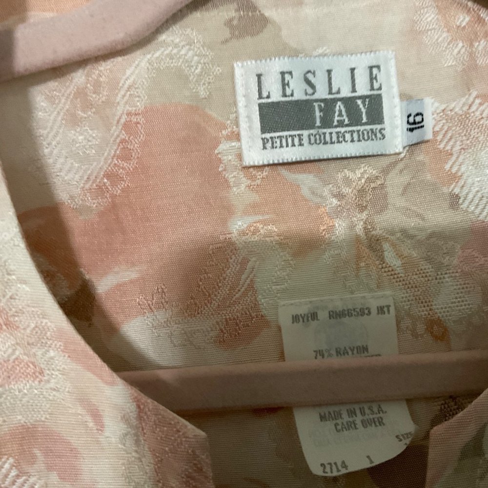 Vintage 1970 Leslie Faye Petite Collections Floral Jacket Size‎ 16 - Picture 9 of 11